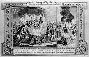 Le bûcher de John Fishcock et le martyre de Robert Glover, de 